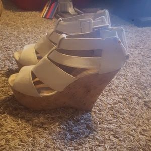 Beige wedges